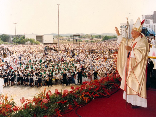 Papa em 1991 na capital potiguar (Foto: G1)