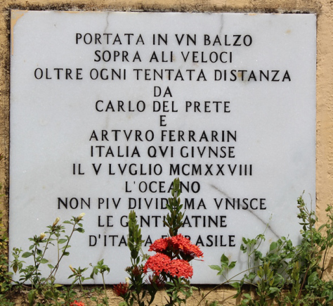 Placa escrito em italiano